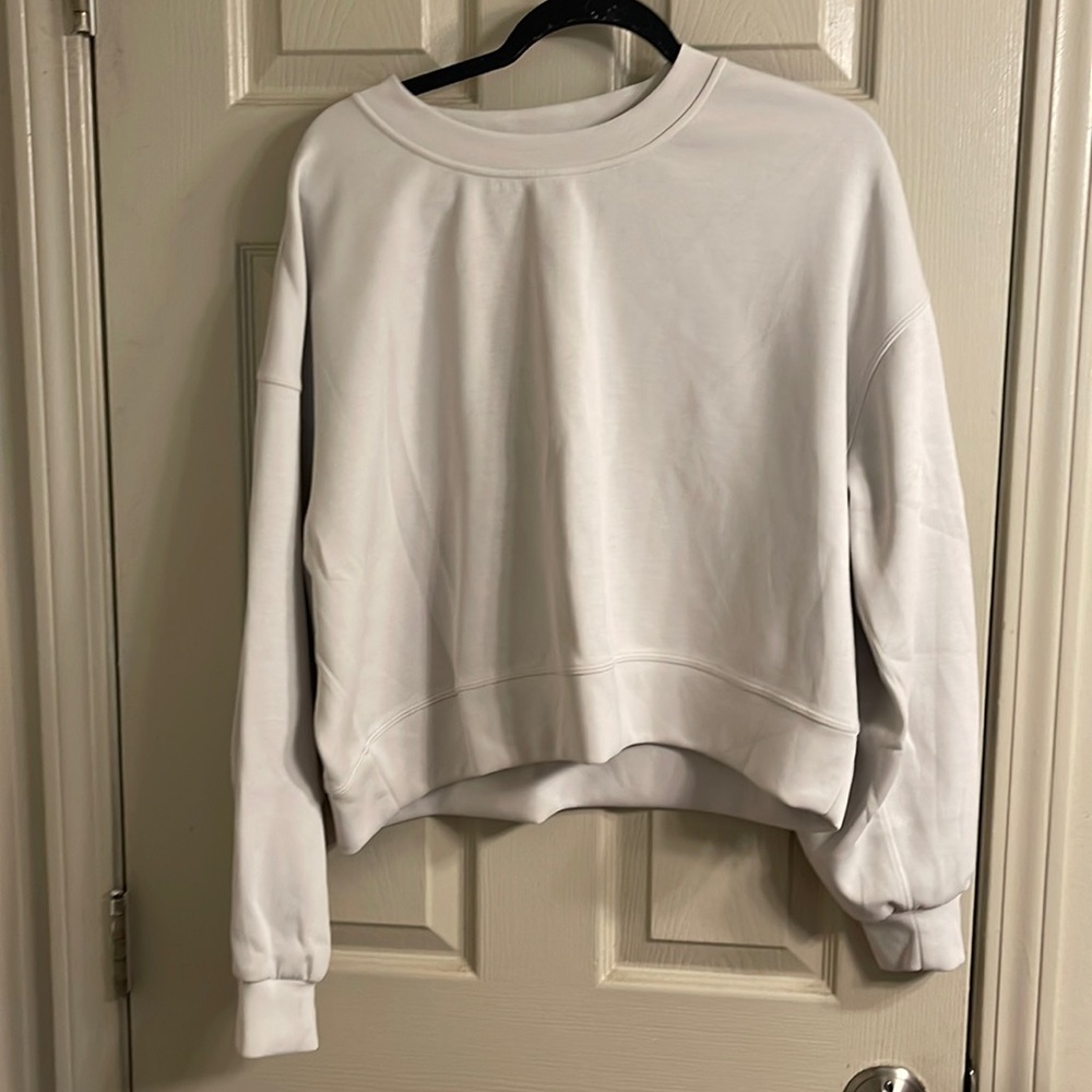 Softstream cropped crew- white opal